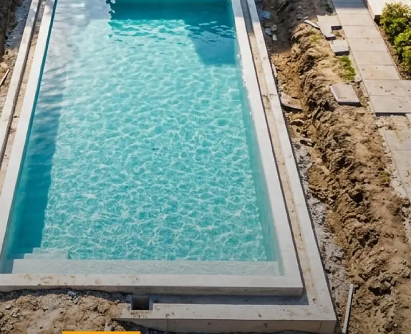 Excavación terminada para la instalación de una piscina